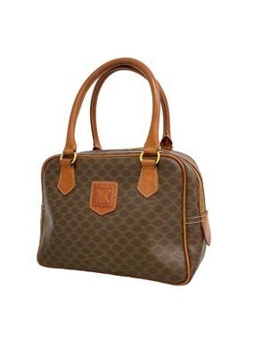 Celine Macadam Brown Gold Handbag